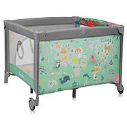 Манеж ігровий дитячий Lionelo Mille Plus Grey Green (складаний, матрац, сумка для зберігання) Сіро-зелений, фото 8