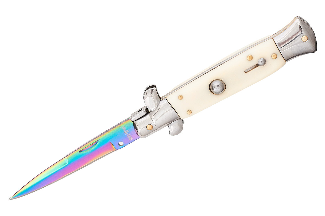 Ніж викидної бічний Grand Way 170201-9 (Button lock, anodized), фото 1