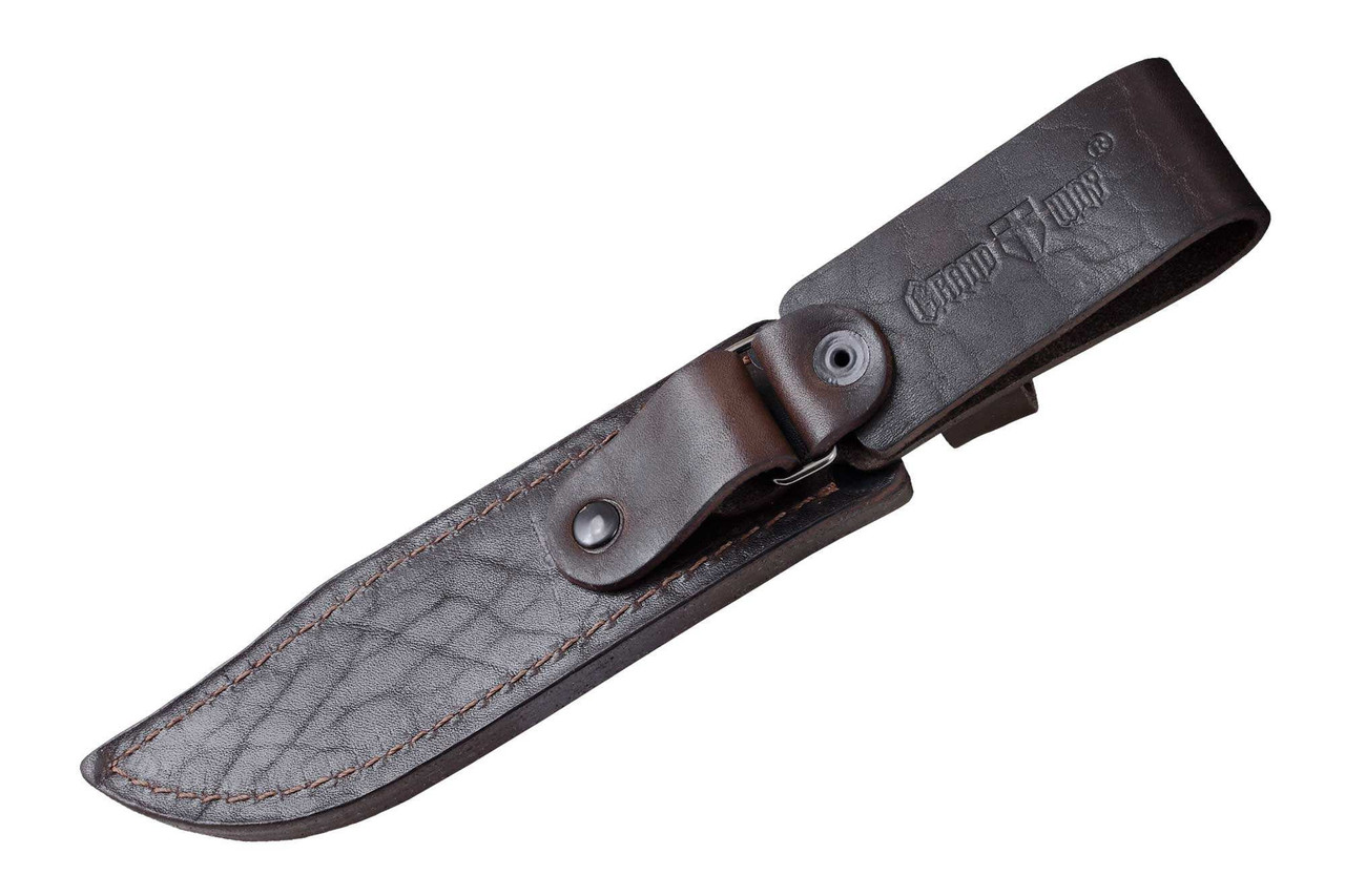 Чохол для нескладного ножа GW-024 з гардою (шкіра, чорний), фото 1