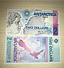 Комплект сувенірна колекційна банкнота Два мініктарктики 2008г (Antarctica Two Dollars)., фото 2