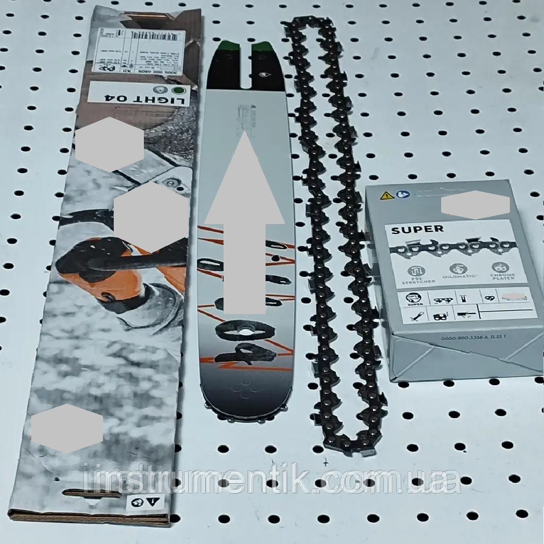 Шина + ланцюг для бензопил MS 210,230,250 (крок 3/8 на 50 зв.) комплект оригінал, фото 1