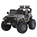 Електромобіль Джип дитячий (4 мотори 45W, 2аккум.12V7AH, підсвічування, пульт 2,4G) Bambi M 6204EBLR-11(24V) Сірий, фото 2