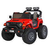 Електромобіль Джип дитячий (4 мотори 45W, 2аккум.12V7AH, підсвічування, пульт 2,4G) Bambi M 6204EBLR-3(24V) Червоний, фото 2