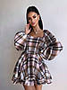 Жіноча корсетна сукня з об'ємними рукавами байка в клітинку Smb9461, фото 7