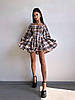 Жіноча корсетна сукня з об'ємними рукавами байка в клітинку Smb9461, фото 8