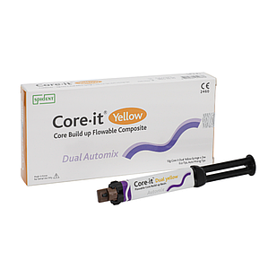 Core-it (Корі Іт), ЖОВТИЙ 1 шприц 10г, цемент подвійного твердіння, Spident