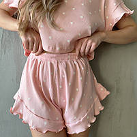 Жіночий комплект для дому та сну Lesko SM24302Y88DHX Pink S футболка та шорти жіноча піжама 5 шт., фото 2