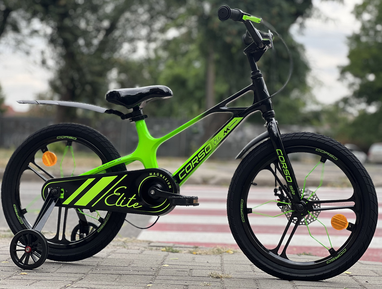 Велосипед дитячий 18" Corso Elite ELT-18426 чорно-зелений на зріст 105-115 см, фото 1
