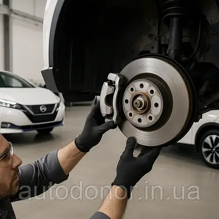 Заміна гальмівних дисків із колодками електромобілів Nissan Leaf, Tesla Model S/3/X, BMW i3, Fiat 500e, фото 1