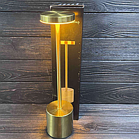 Настільна LED-лампа з акумулятором, бездротова настільна лампа золото.