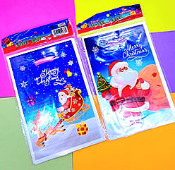 Пакет дитячий подарунковий 16*24 см 10 штук Новорічні Сани