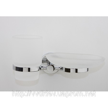 Стакан для щіток з мильницею на одному кріпленні Атак 8530092, фото 1