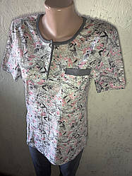 Піжама жіноча бриджі та футболка