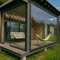 Прозорий ПВХ тент для альтанки, тераси, веранди 1,5х1 м, прозоре ПВХ накриття для альтанки -UKMarket-