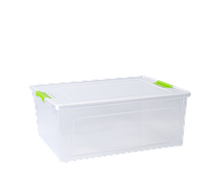 Контейнер прямокутний "Smart Box" 11,7 л, підходить під аркуш А4 Зелений прозорий