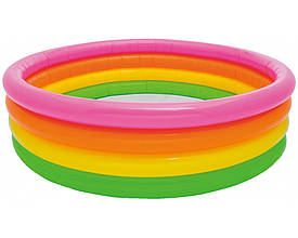 Басейн Intex Райдуга – надувний круглий дитячий басейн об’єм 780 л для ігор влітку і відпочинку топ