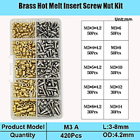 Термогайки+Гвинти DIN7985 М3мм Набір 420 шт Для 3D Друку та Моделювання Spec (SP-1693A420)