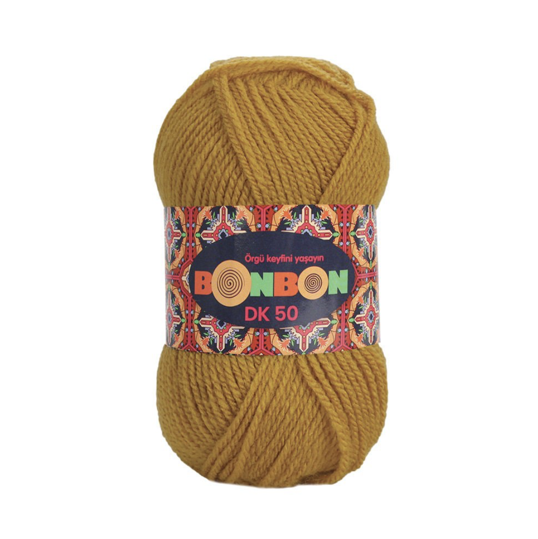 Nako BONBON DK 50 (Нако Бонбон ДК 50) №98415 гірчиця (Пряжа 100% акрил, нитки для в'язання), фото 1