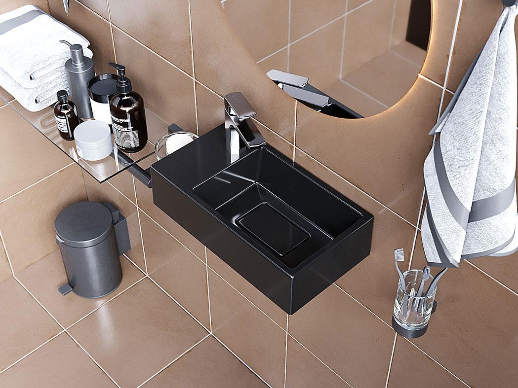 Раковина, Умивальник підвісний Luxor Aldo L Black