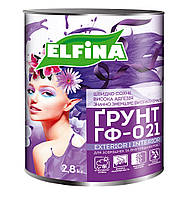Грунт по металу ГФ-021 Сірий 2.8 кг Антикорозійний Elfina