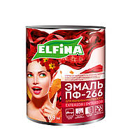 Емаль для підлоги ПФ-266 Жовто-коричнева 0.9 кг Elfina