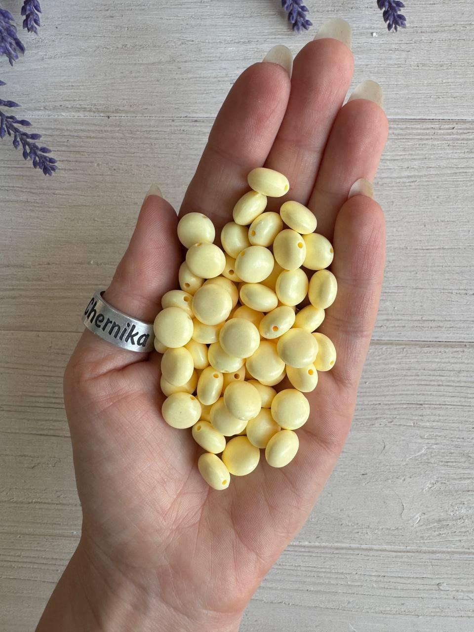 Намистини " Акрил перламутровий " глянцевый плоский 10*5 мм, масляні 500 грамів