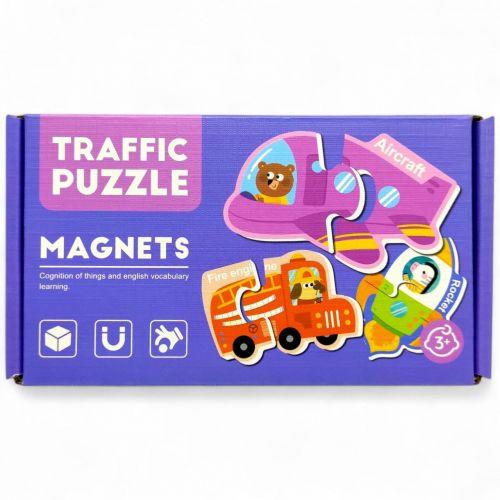 Магнітні пазли “Транспорт”, назви англ. мовою, 30 елементів, фото 1