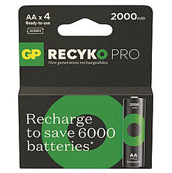 Акумулятор GP Recyko Pro 2000mAh Eco, Ni-MH AA, 1.2V, 2.4A, LSD70-5, коробка 4 шт.