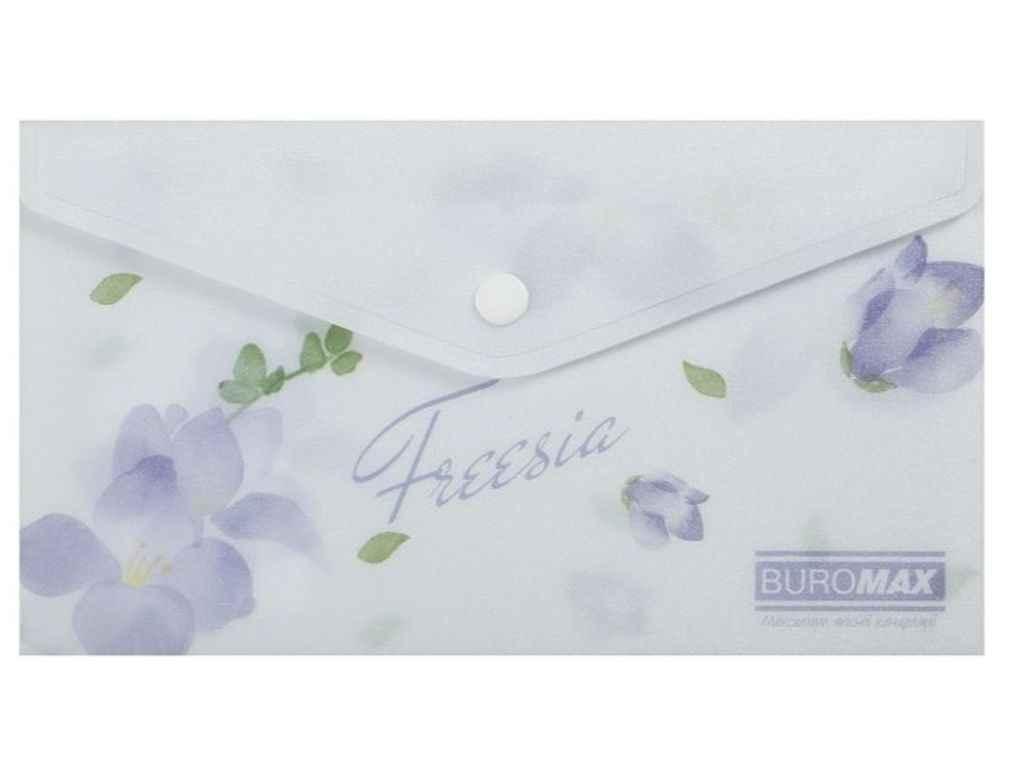 Папка на кнопці DL ARABESKI пластик бузковий ТМ BUROMAX, фото 1