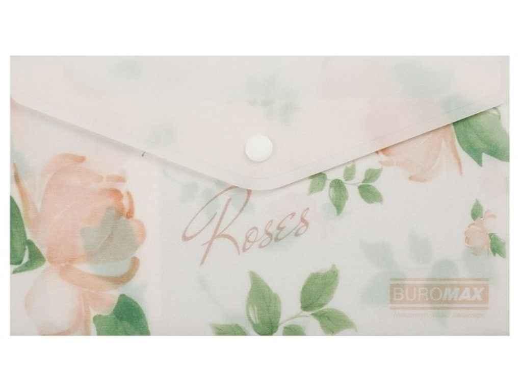 Папка на кнопці DL ARABESKI пластик кораловий ТМ BUROMAX, фото 1