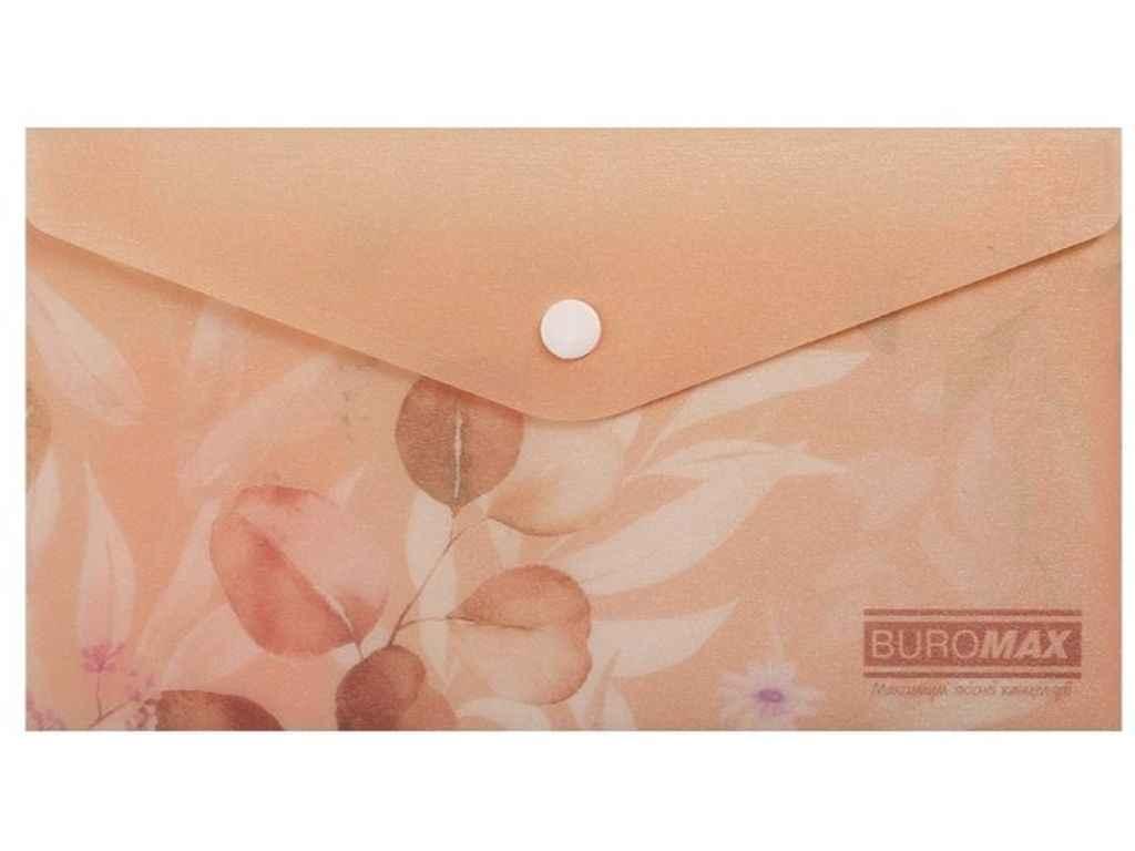 Папка на кнопці DL ARABESKI пластик персиковий ТМ BUROMAX, фото 1