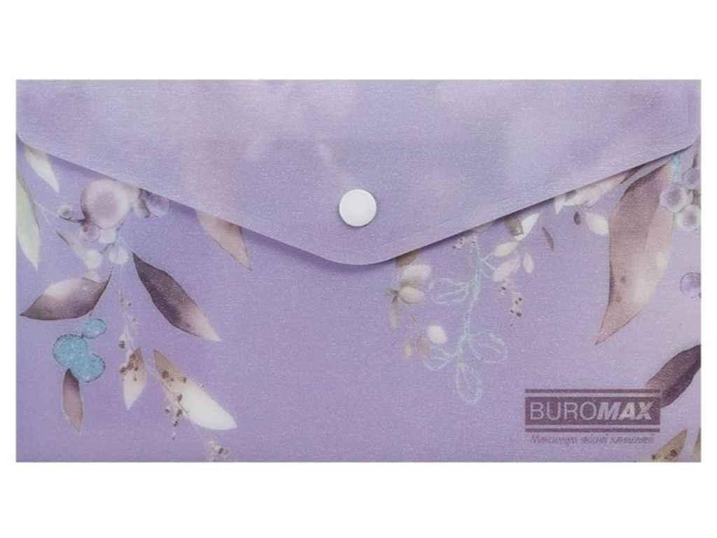 Папка на кнопці DL ARABESKI пластик сливовий ТМ BUROMAX, фото 1
