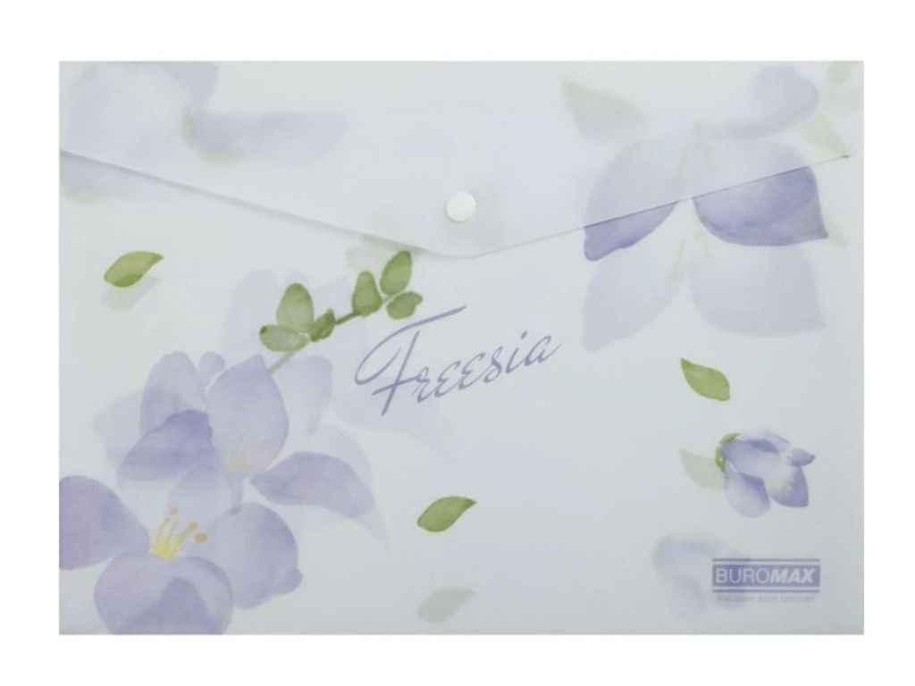 Папка на кнопці ARABESKI А4 пластик бузковий ТМ BUROMAX, фото 1