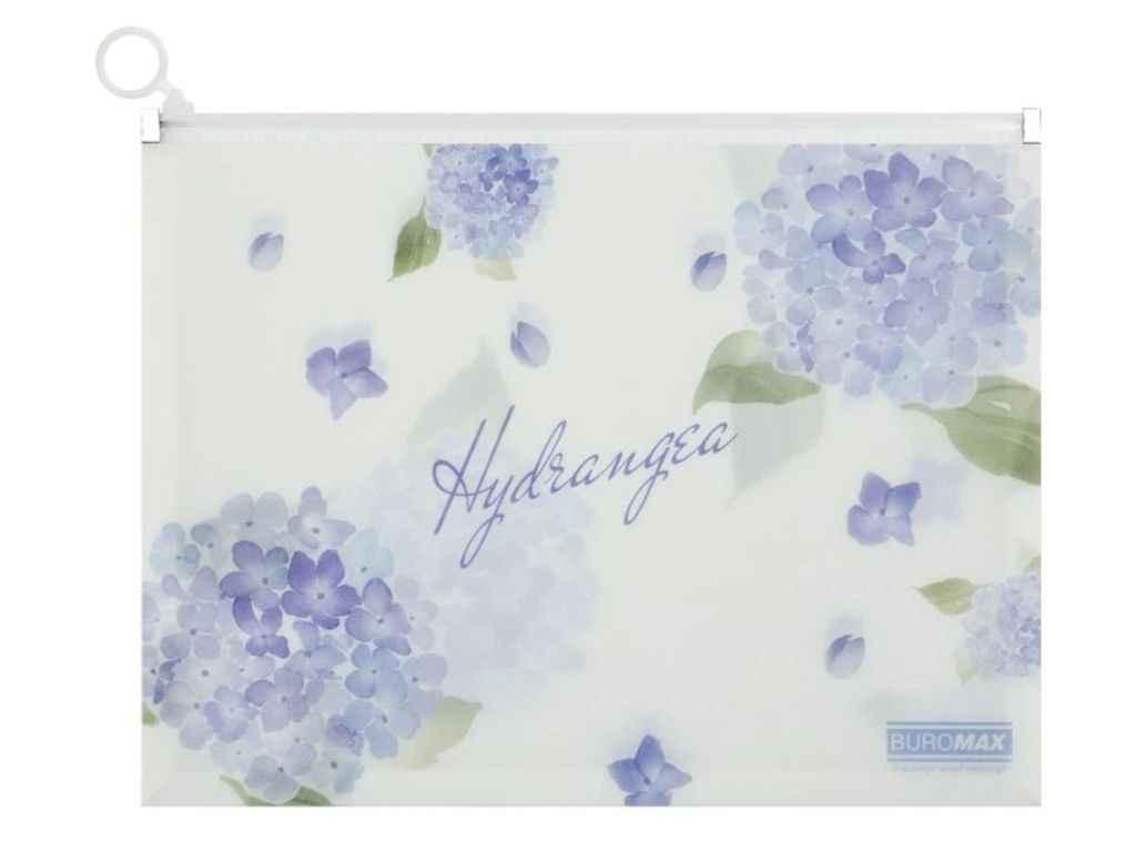 Папка-конверт на zip-блискавці А4 пластик ARABESKI світло-синій ТМ BUROMAX, фото 1