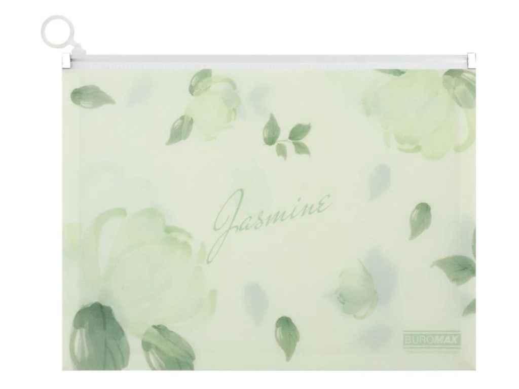 Папка-конверт на zip-блискавці А4 пластик ARABESKI мятний ТМ BUROMAX, фото 1