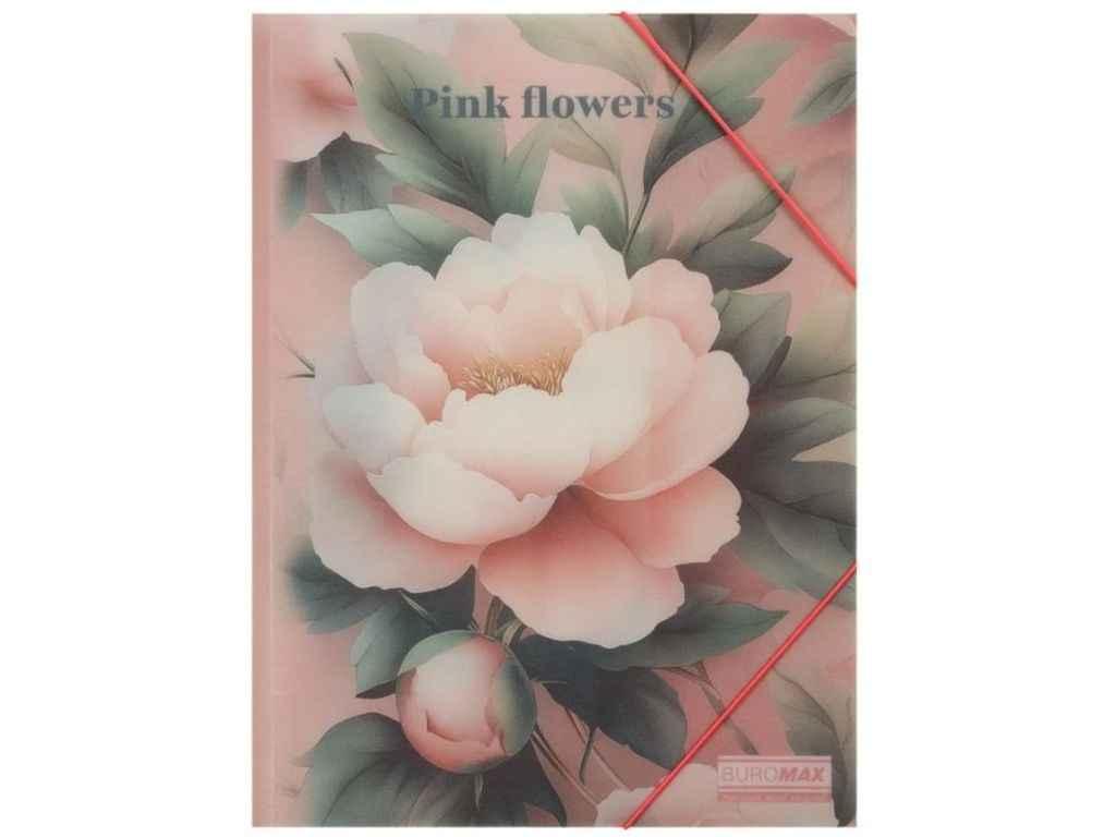 Папка на гумці А4 пластик ARABESKI рожевий ТМ BUROMAX, фото 1