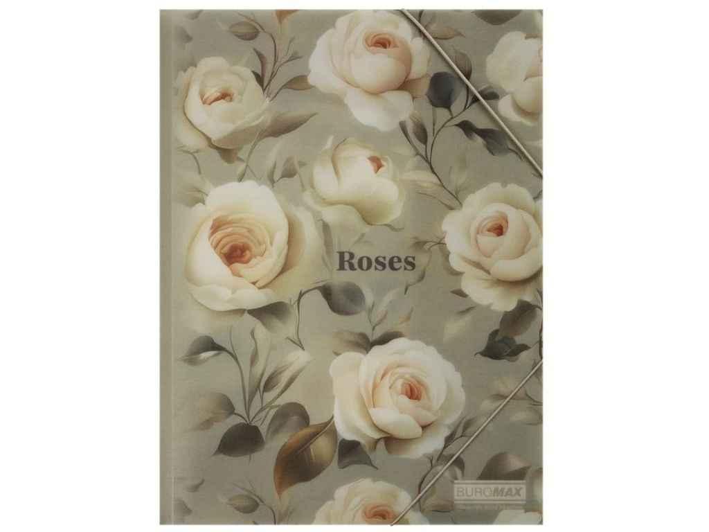 Папка на гумці А4 пластик ARABESKI світло-сірий ТМ BUROMAX, фото 1