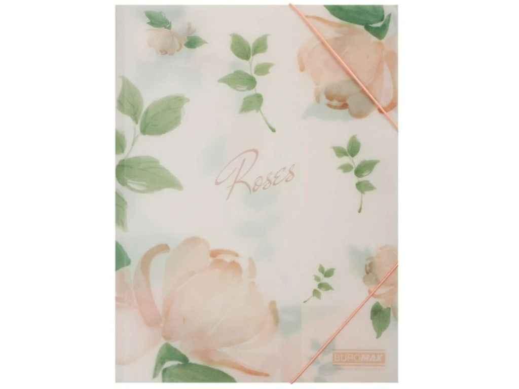 Папка на гумці А4 пластик ARABESKI світло-кораловий ТМ BUROMAX, фото 1