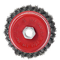 Щітка чашка Vitals плетена сталь 100 мм М14, 0,5 мм для болгарки, фото 2