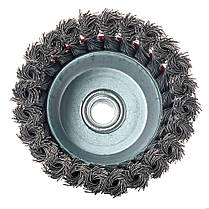 Щітка чашка Vitals плетена сталь 100 мм М14, 0,5 мм для болгарки, фото 3