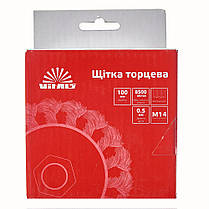 Щітка чашка Vitals плетена сталь 100 мм М14, 0,5 мм для болгарки, фото 4