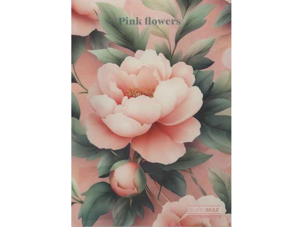 Папка-куточок ARABESKI А4 пластик рожевий ТМ BUROMAX, фото 1