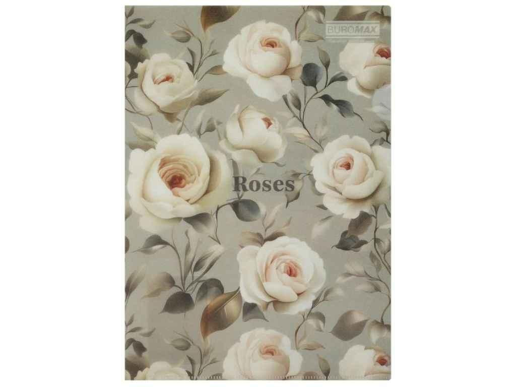 Папка-куточок ARABESKI А4 пластик світло-сірий ТМ BUROMAX, фото 1