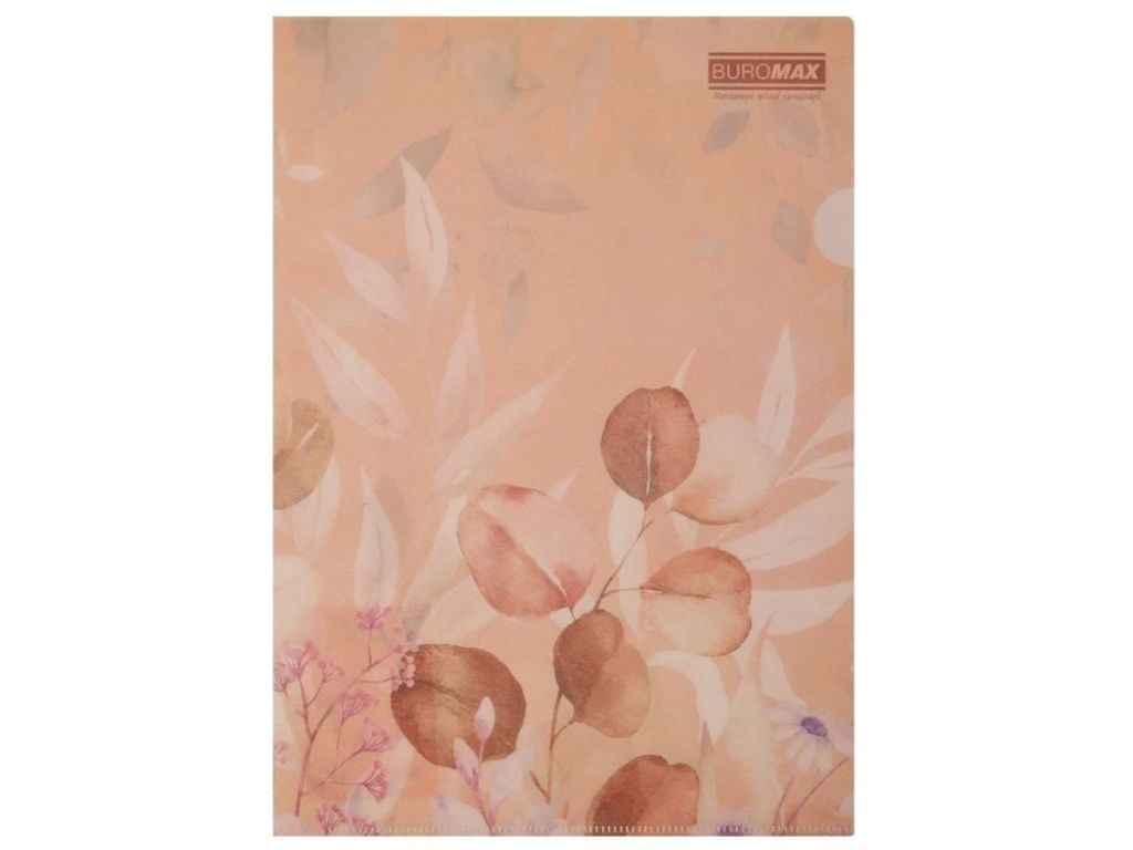 Папка-куточок ARABESKI А4 пластик персиковий ТМ BUROMAX, фото 1