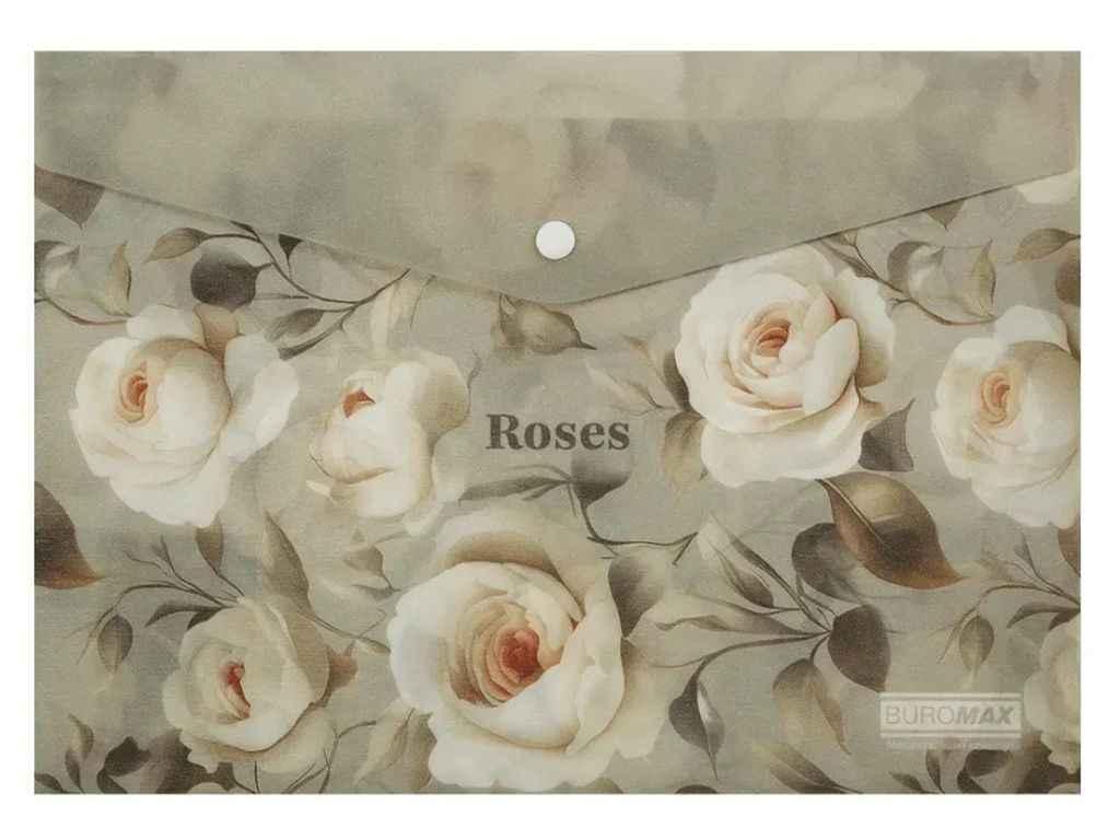 Папка на кнопці ARABESKI А4 пластик світло-сірий ТМ BUROMAX, фото 1