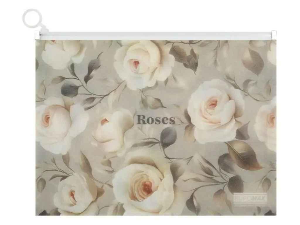 Папка-конверт на zip-блискавці А4 пластик ARABESKI світло-сірий ТМ BUROMAX, фото 1