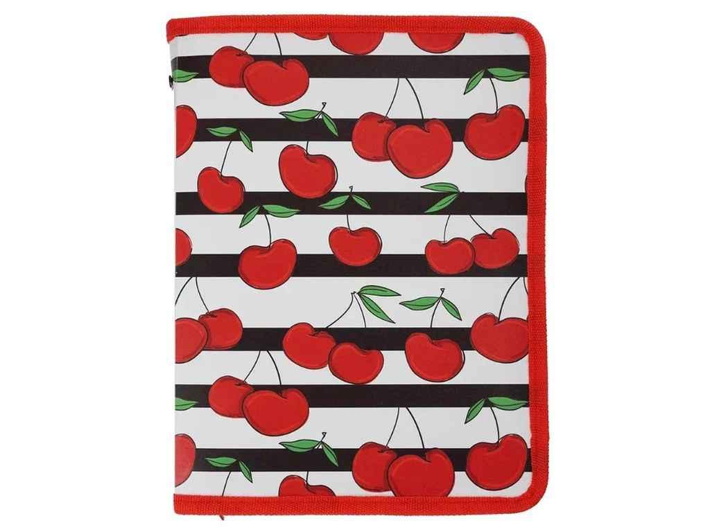 Папка на блискавці В5 CHERRY ARABESKI червона ТМ BUROMAX, фото 1