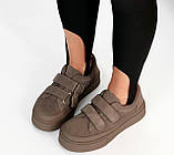 Кеди жіночі на липучці на потовщеній підошві 36 37 38 39 40 41, фото 3