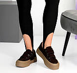 Кеди жіночі на липучці на потовщеній підошві 36 37 38 39 40 41, фото 4