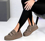 Кеди жіночі на липучці на потовщеній підошві 36 37 38 39 40 41, фото 5